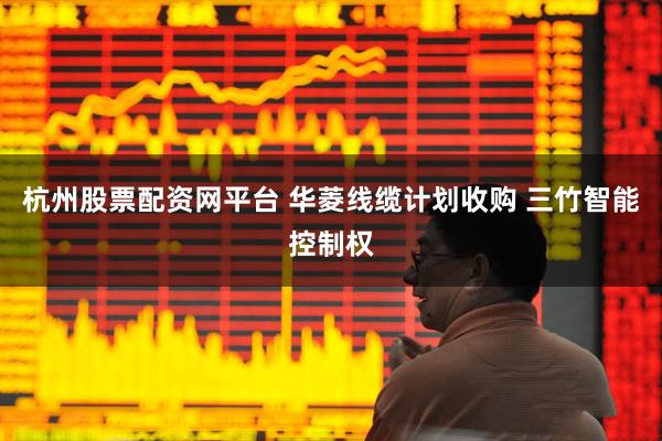 杭州股票配资网平台 华菱线缆计划收购 三竹智能控制权